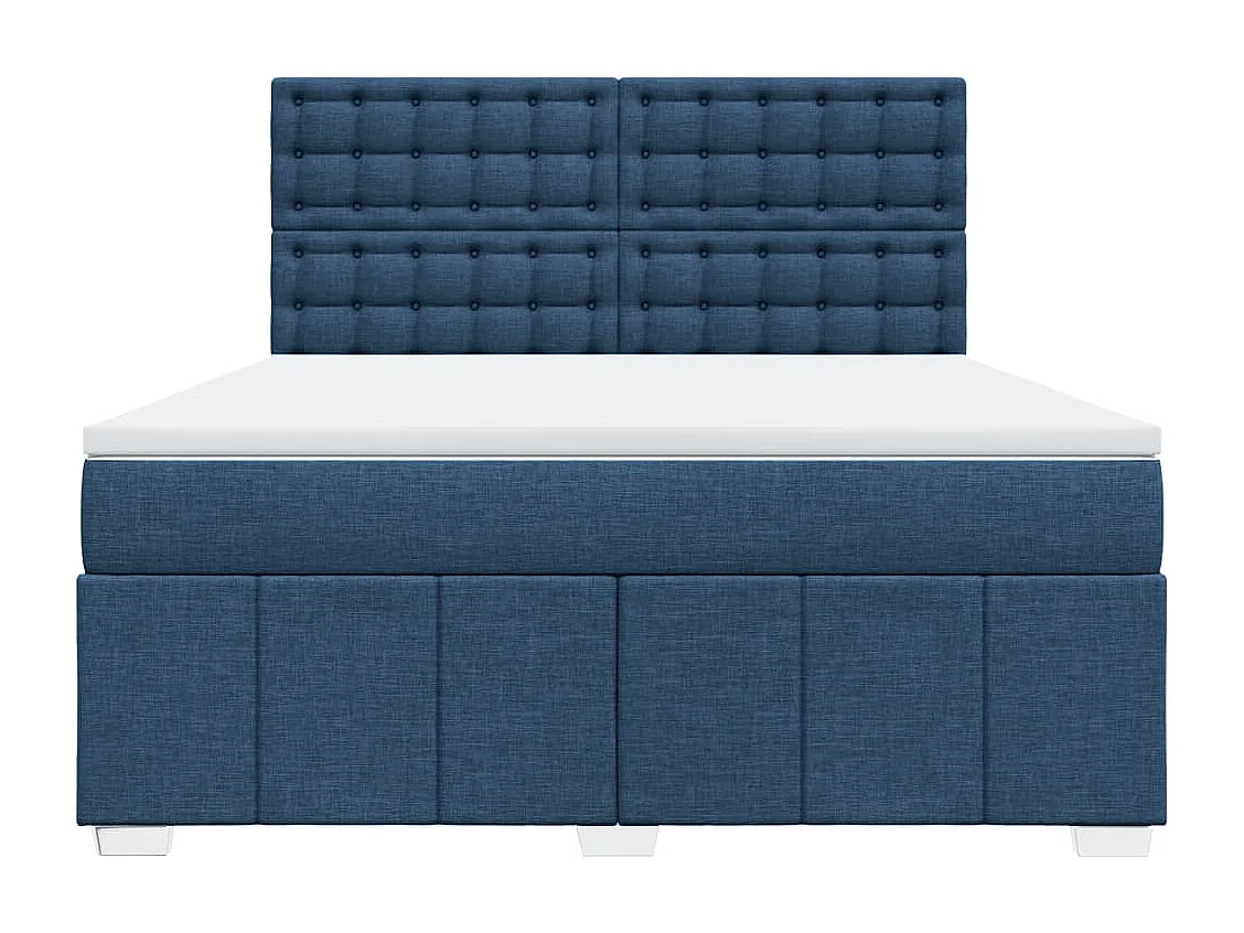 Boxspring met matras stof blauw 180x200 cm