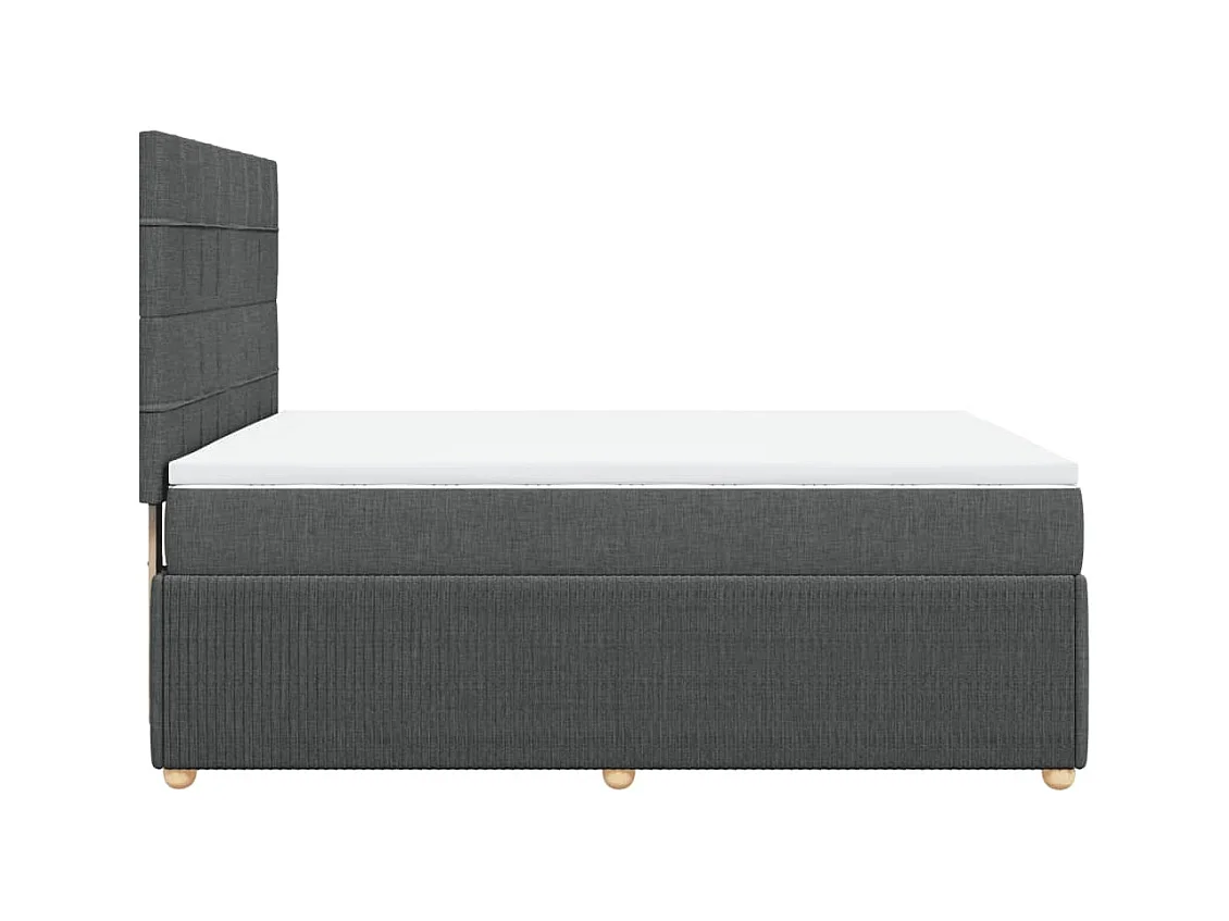 Sommier à lattes de lit avec matelas Gris foncé 140x190cm Tissu