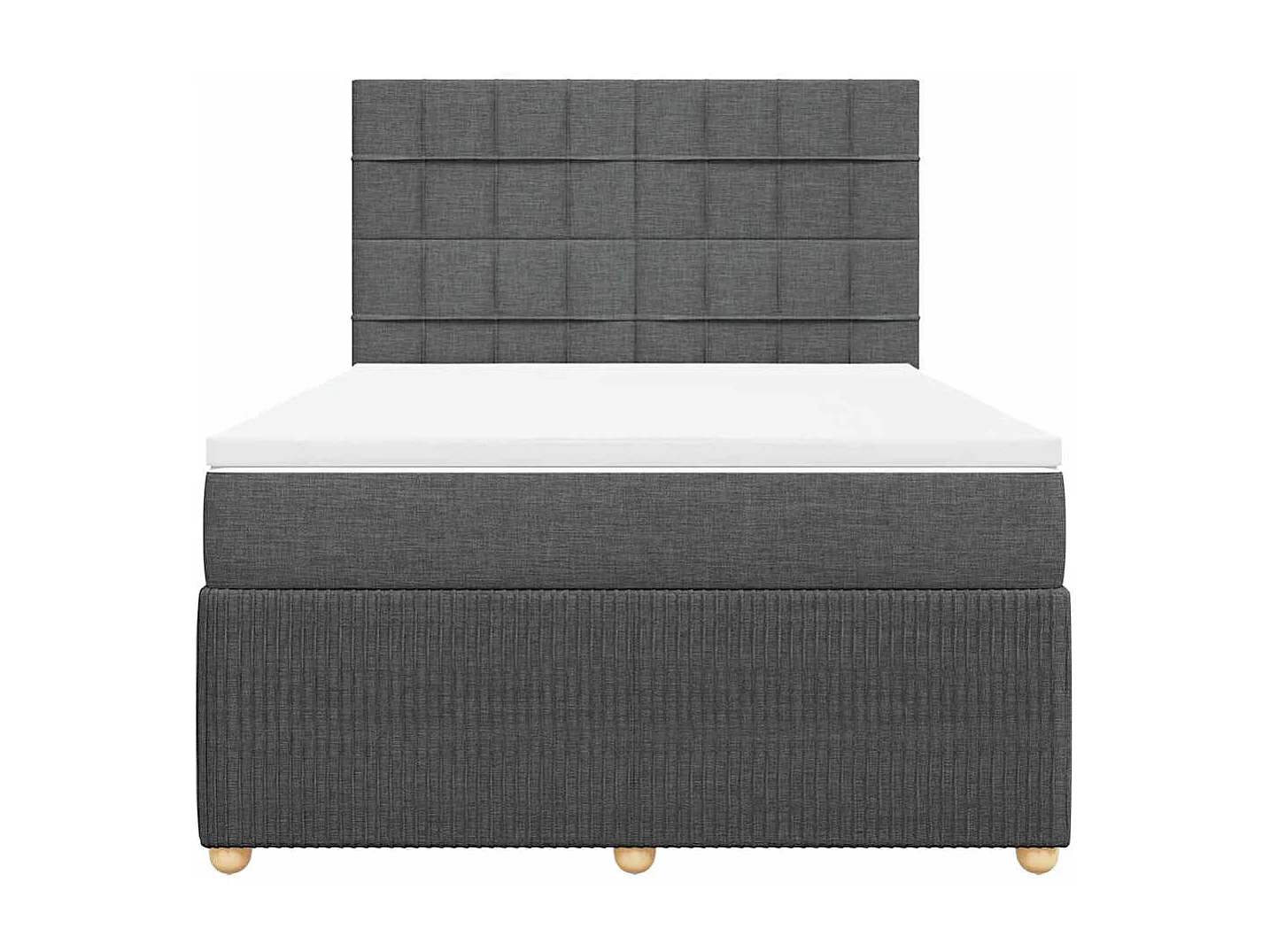Sommier à lattes de lit avec matelas Gris foncé 140x190cm Tissu