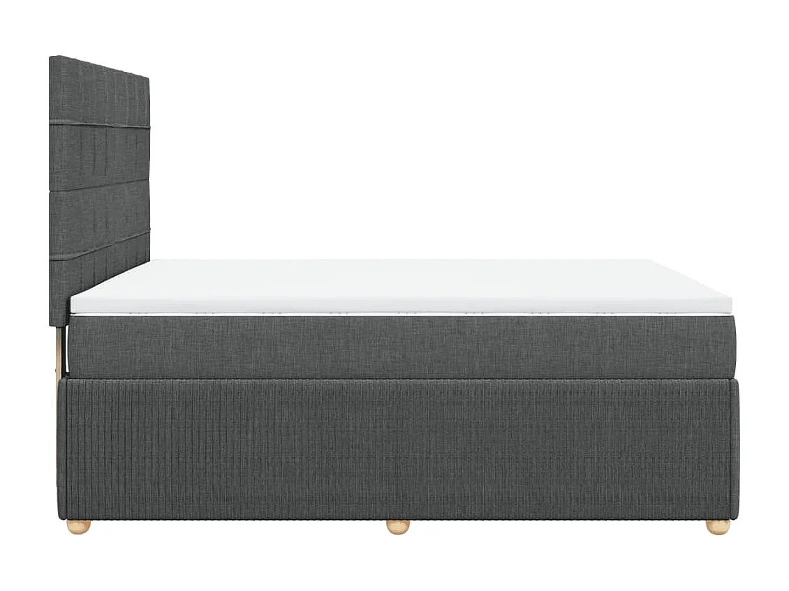 Sommier à lattes de lit avec matelas Gris foncé 140x190cm Tissu