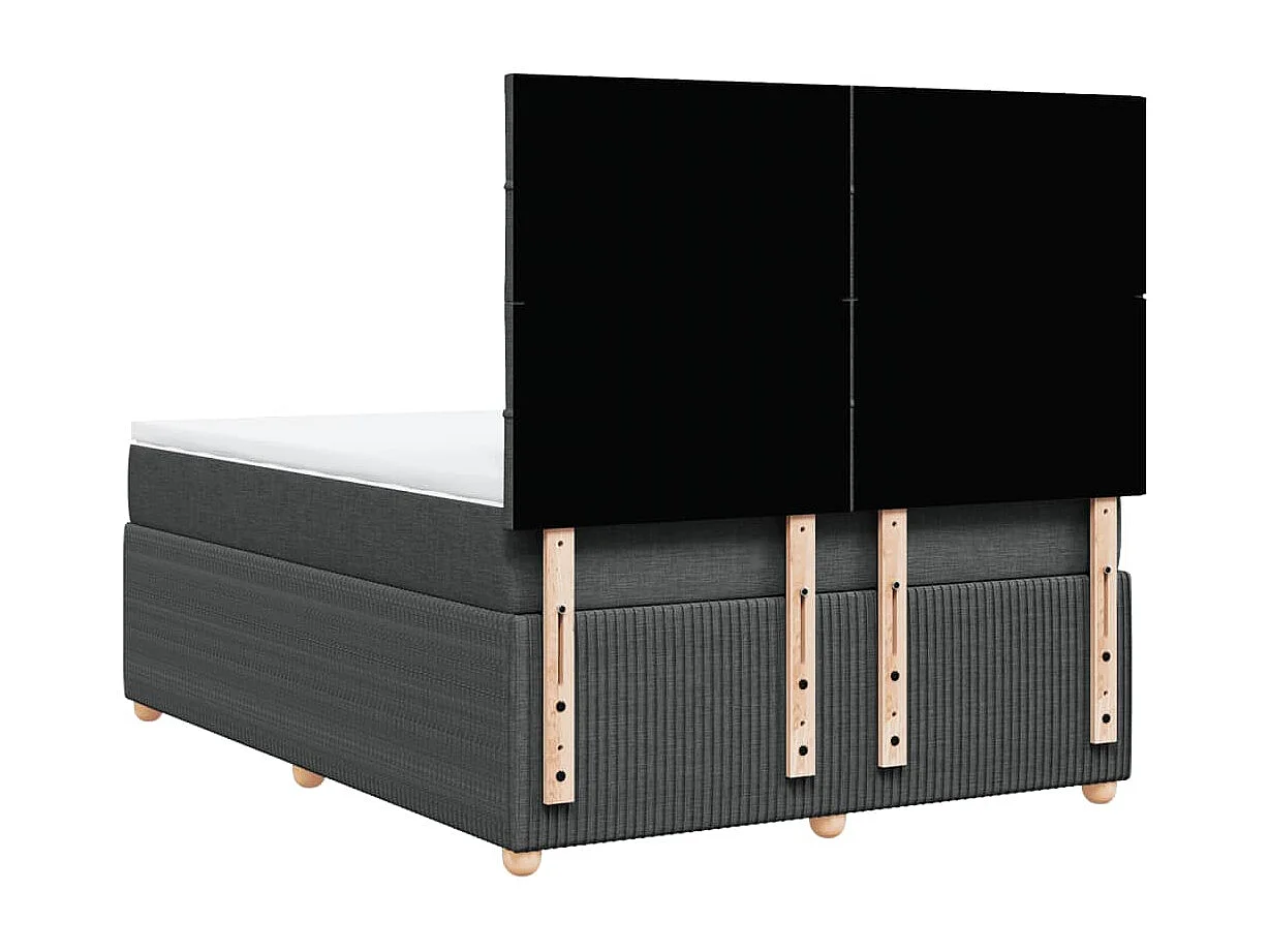 Sommier à lattes de lit avec matelas Gris foncé 140x190cm Tissu