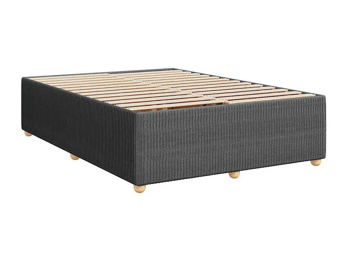 Sommier à lattes de lit avec matelas Gris foncé 140x190cm Tissu
