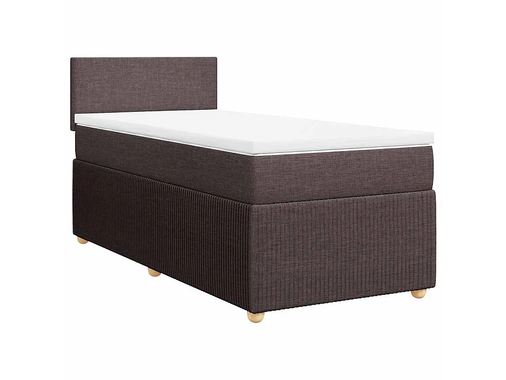 Cama com molas/colchão 90x200 cm tecido castanho-escuro