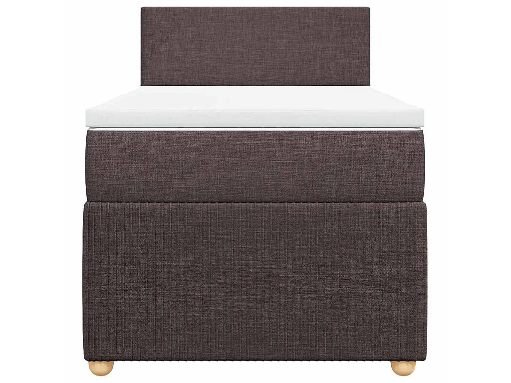 Cama com molas/colchão 90x200 cm tecido castanho-escuro