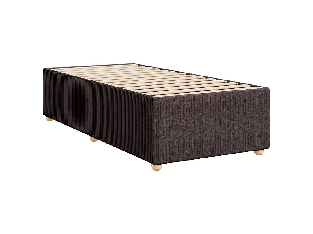 Cama com molas/colchão 90x200 cm tecido castanho-escuro