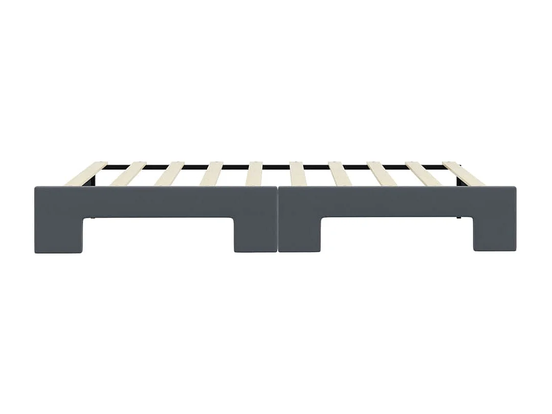 Lit de jour avec gigogne sans matelas gris foncé 90x190 cm