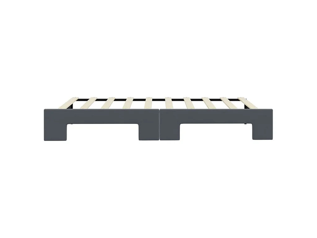 Slaapbank met onderschuifbed 90x190 cm fluweel donkergrijs