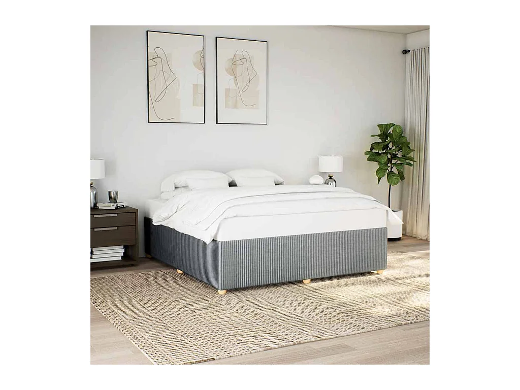 Cama sin colchón tela gris claro 180x200 cm