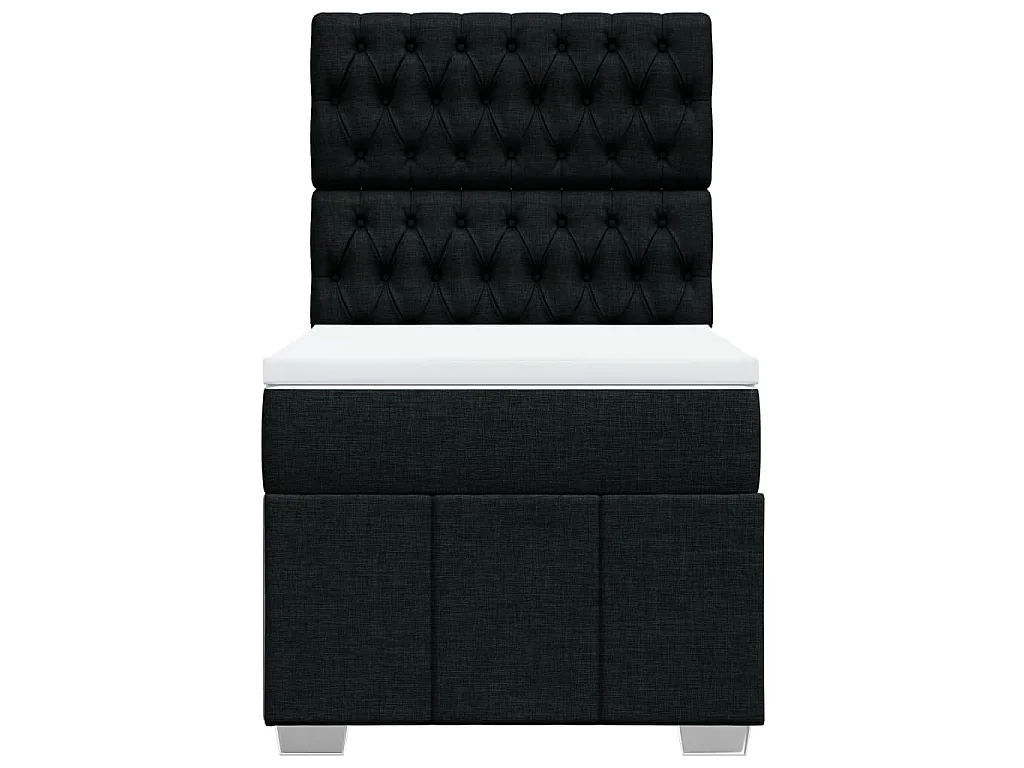 Giroletto a Molle con Materasso Nero 90x190 cm in Tessuto
