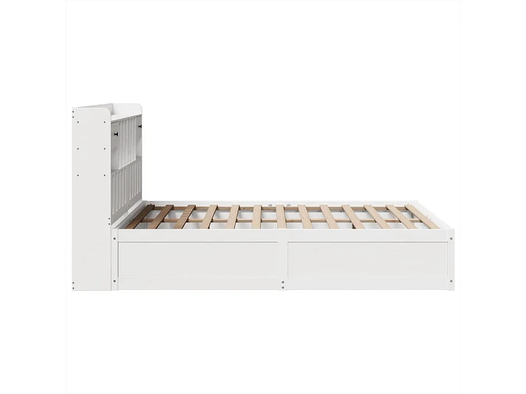 Bedframe zonder matras massief grenenhout wit 140x190 cm