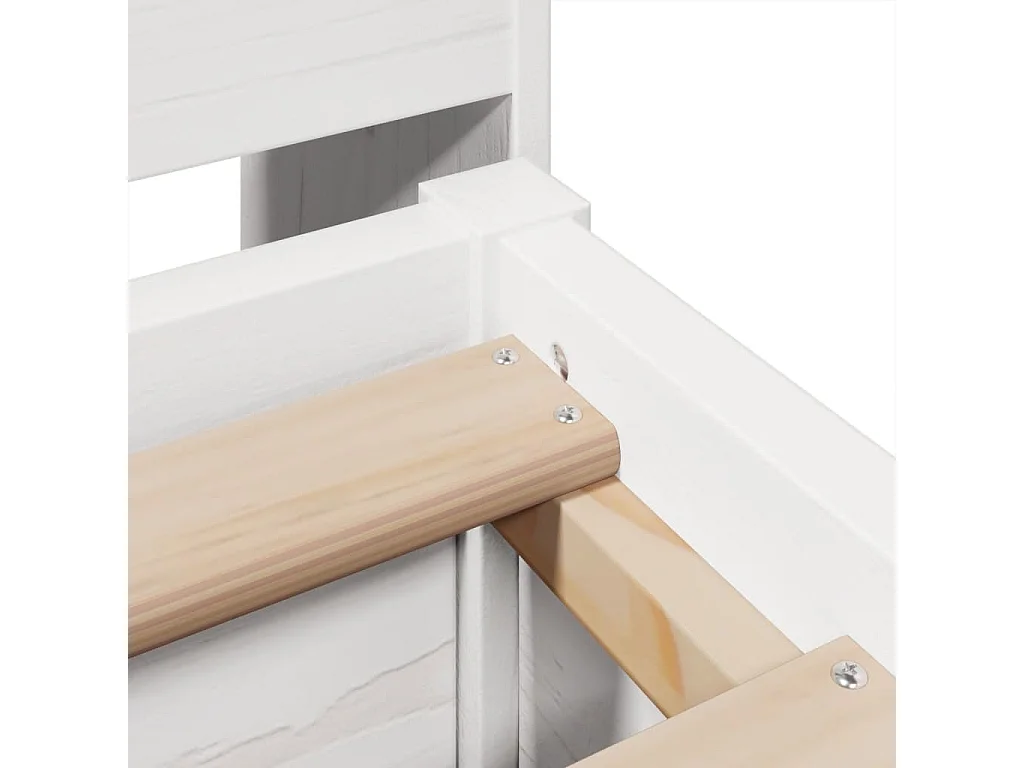 Letto senza Materasso Bianco 140x190 cm Legno Massello di Pino