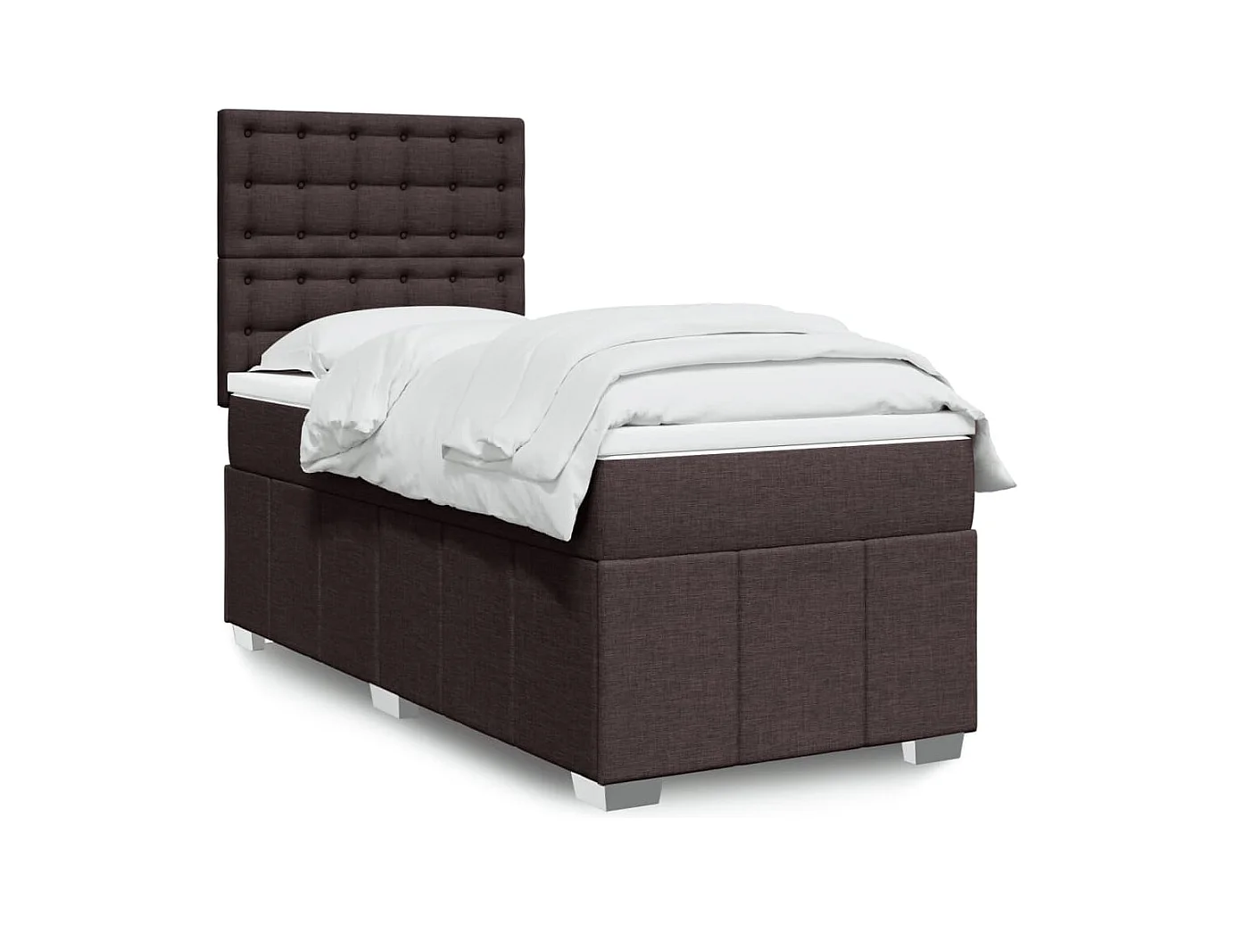 Boxspringbett mit Matratze Dunkelbraun 100x200 cm Stoff