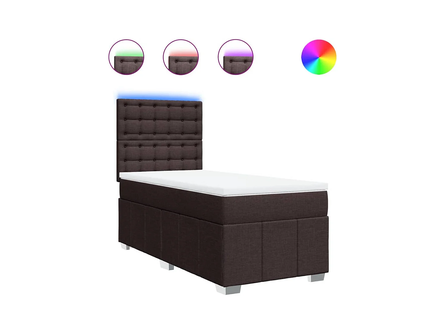 Boxspringbett mit Matratze Dunkelbraun 100x200 cm Stoff