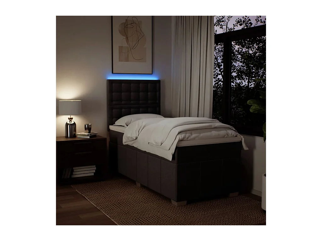 Boxspringbett mit Matratze Dunkelbraun 100x200 cm Stoff