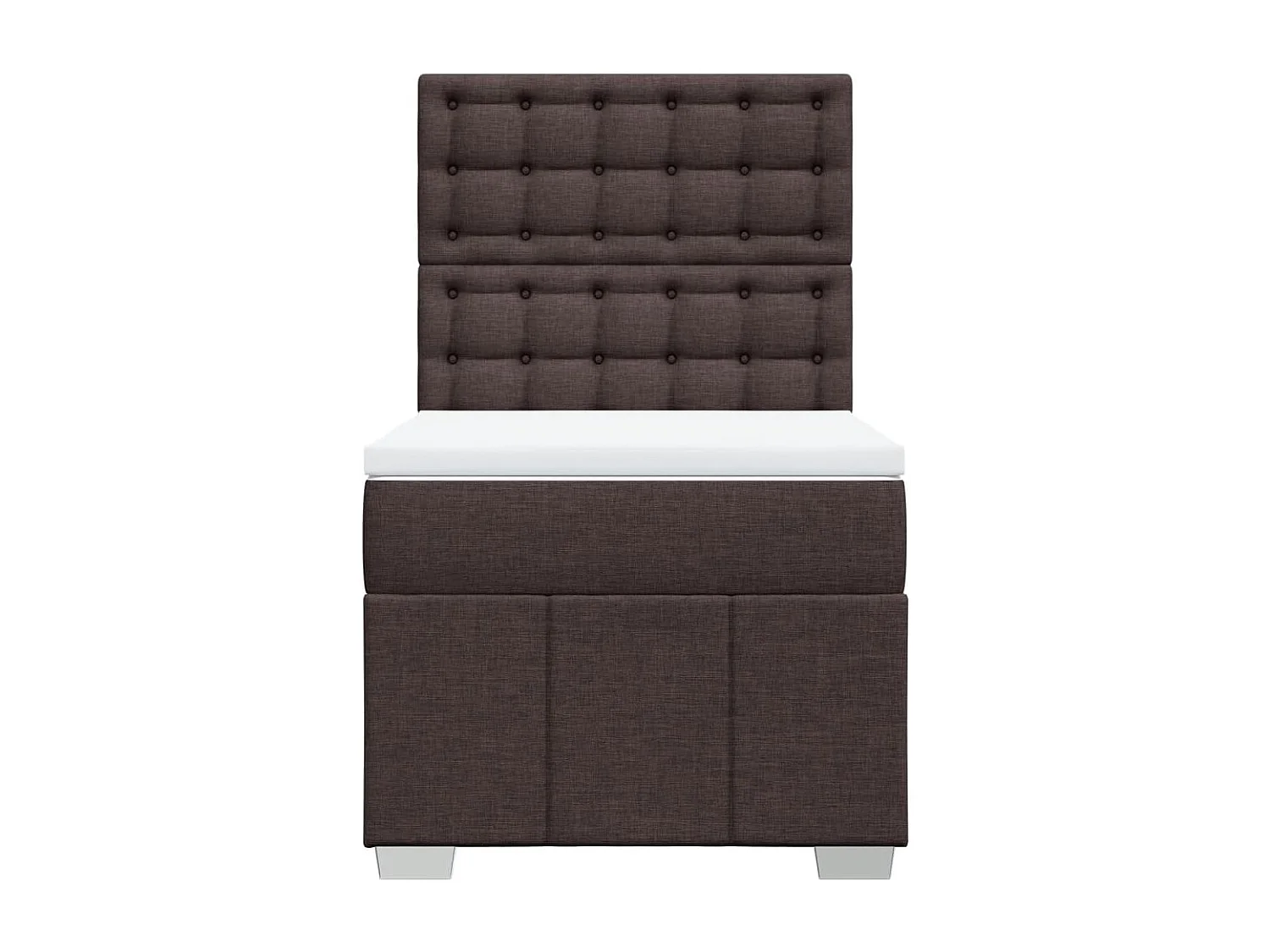 Boxspringbett mit Matratze Dunkelbraun 100x200 cm Stoff