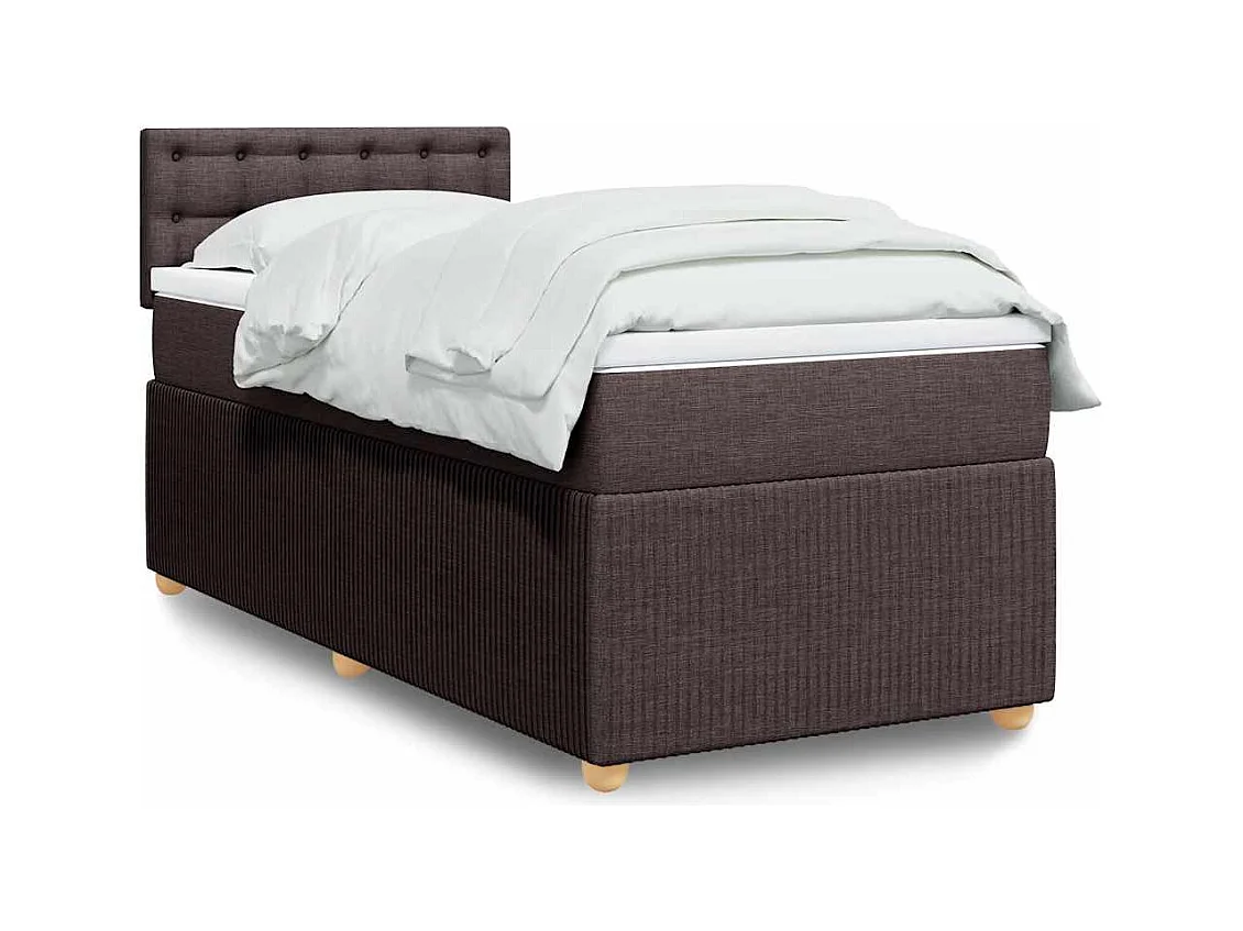 Sommier à lattes de lit avec matelas Marron foncé 90x190 cm