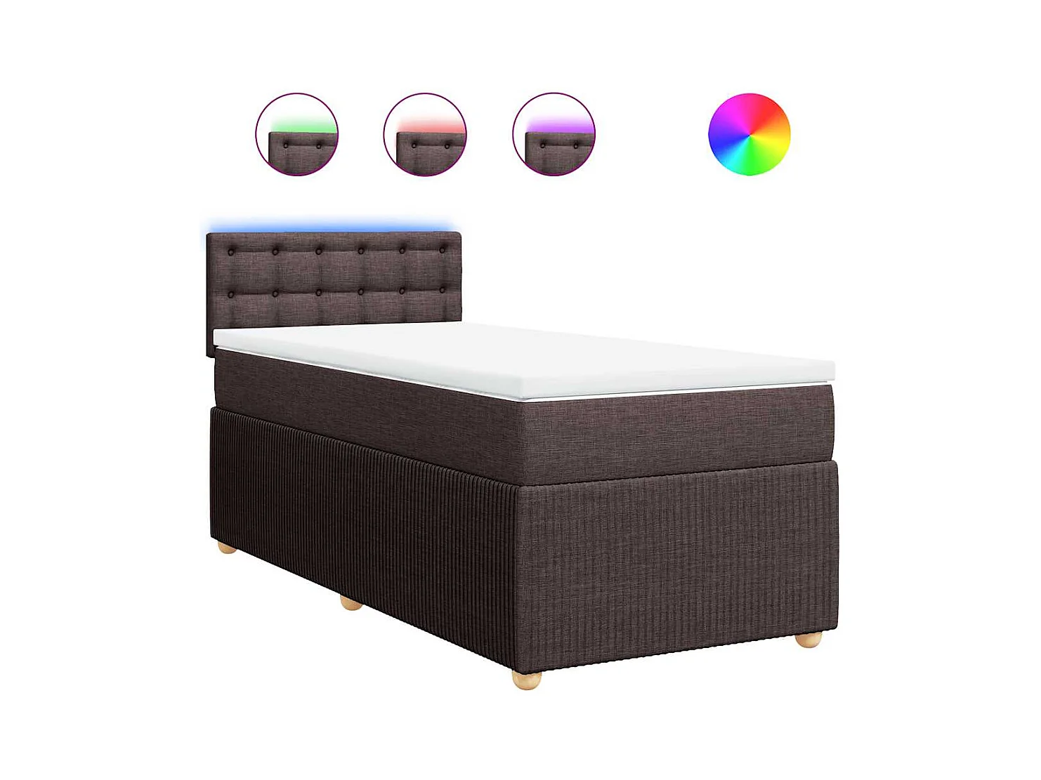 Sommier à lattes de lit avec matelas Marron foncé 90x190 cm