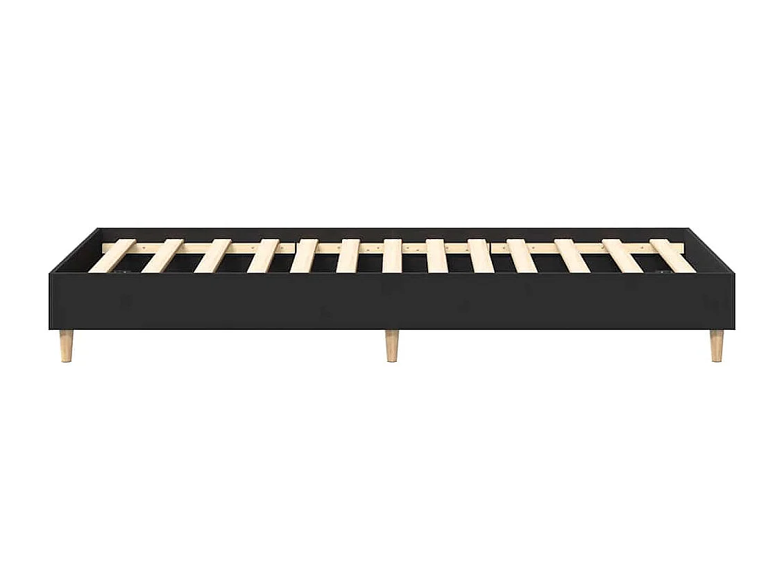 Cadre de lit sans matelas noir 90x200 cm bois d'ingénierie