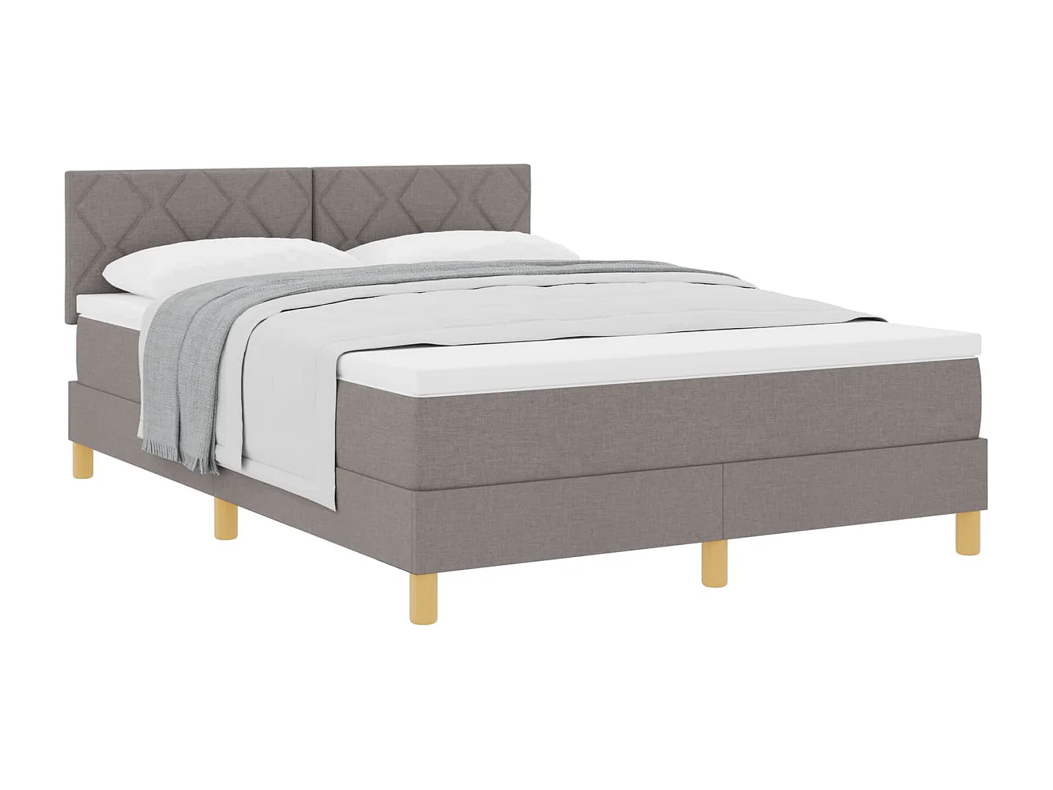 Boxspringbed met matras met hoofdeinde Taupe 160 x 200 cm Stof