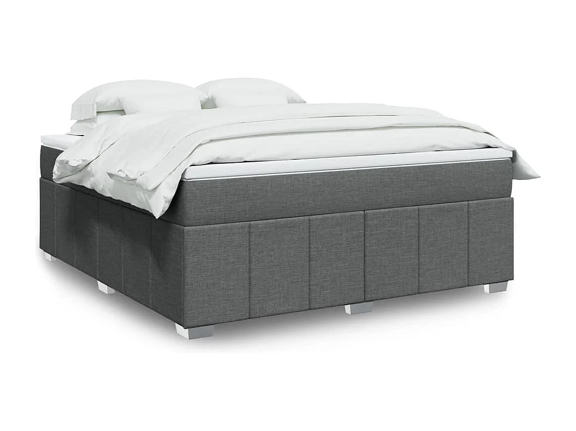 Boxspringbett mit Matratze Dunkelgrau 180x200 cm Stoff