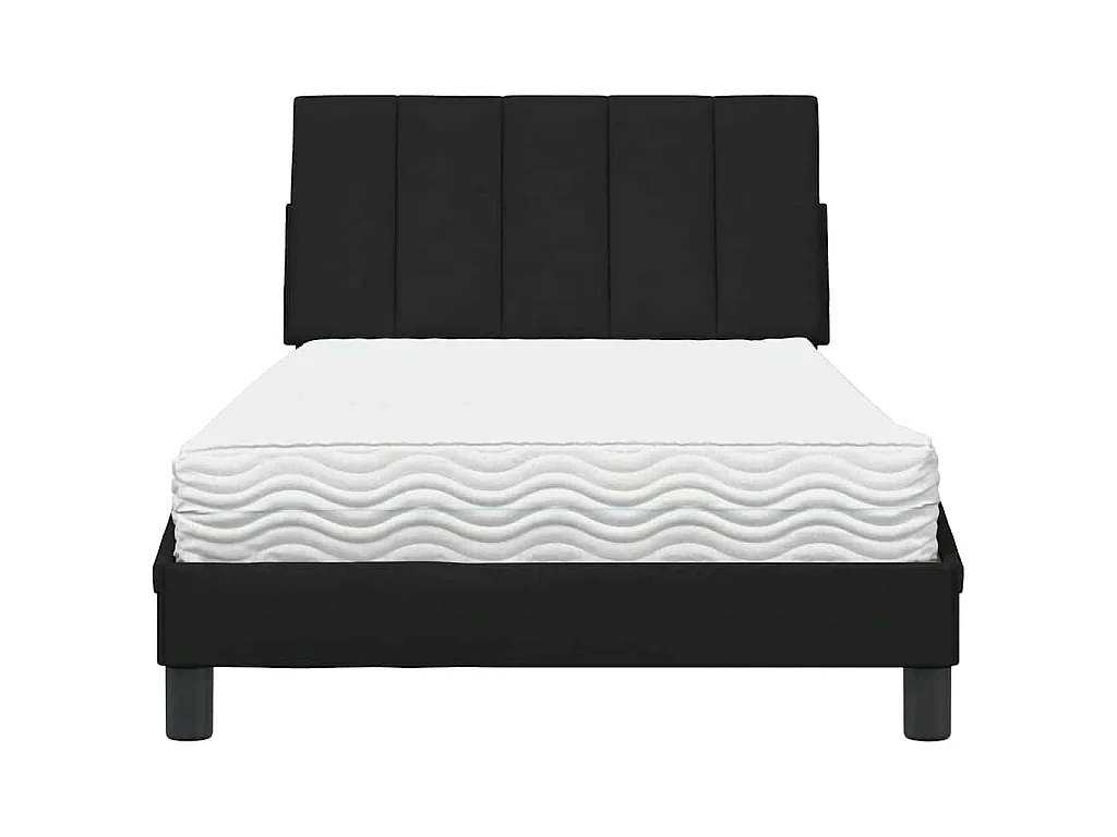 Bett mit Matratze "Hanko" Schwarz 100x200 cm Stoff