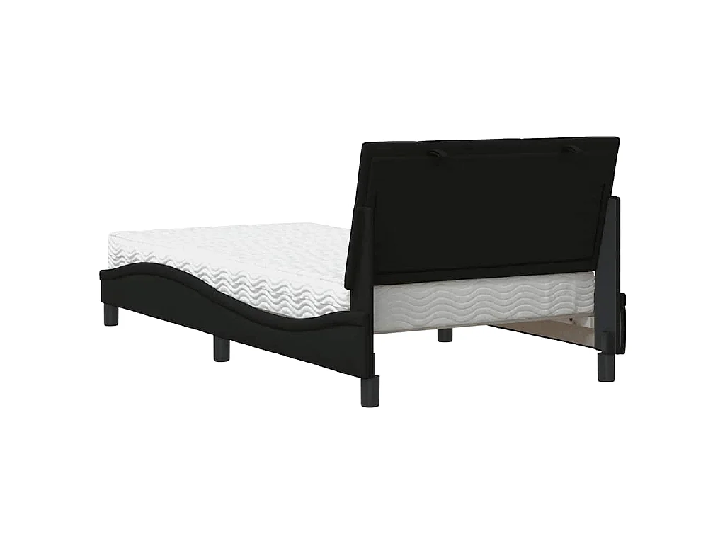 Bett mit Matratze "Hanko" Schwarz 100x200 cm Stoff