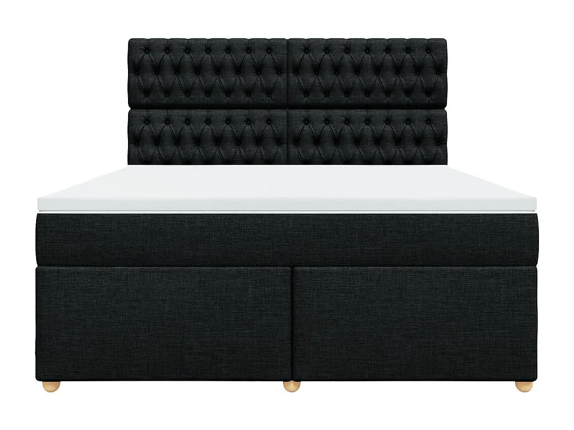 Boxspringbett mit Matratze Schwarz 180x200 cm Stoff