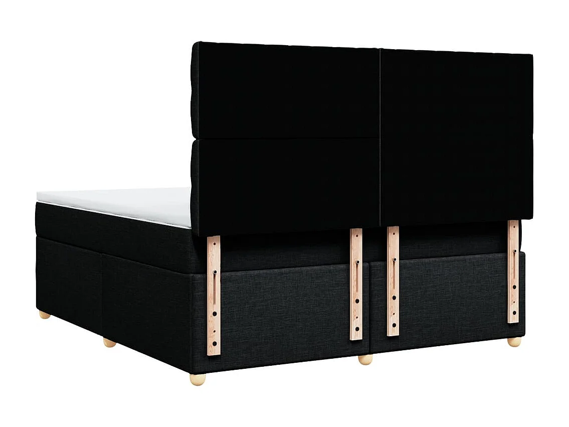 Boxspringbett mit Matratze Schwarz 180x200 cm Stoff