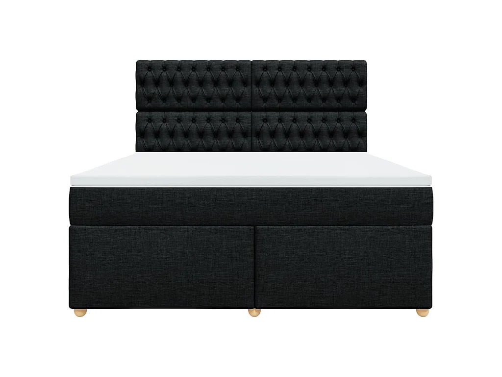 Sommier à lattes de lit avec matelas Noir 180x200 cm Tissu