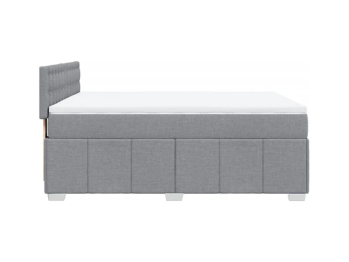 Boxspringbett mit Matratze Hellgrau 140x200 cm Stoff