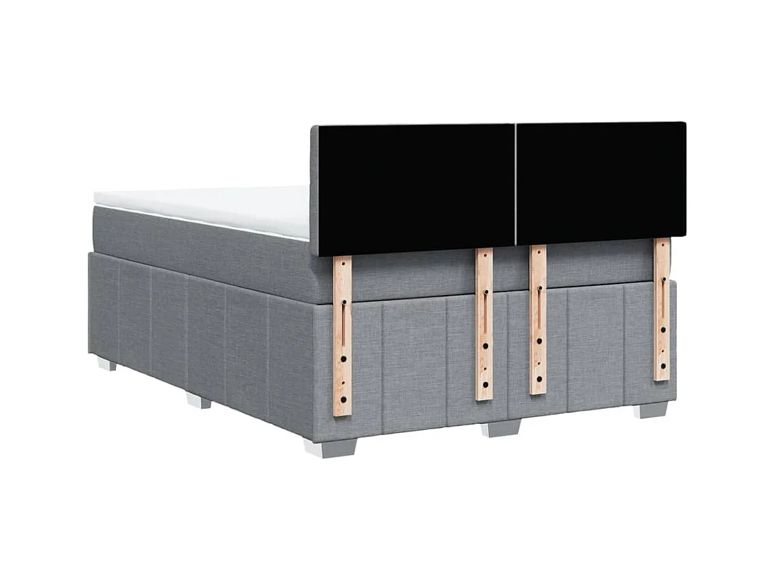 Boxspringbett mit Matratze Hellgrau 140x200 cm Stoff