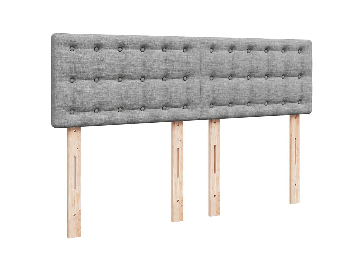 Boxspringbett mit Matratze Hellgrau 140x200 cm Stoff