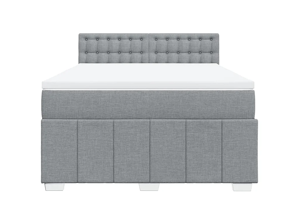 Sommier à lattes de lit avec matelas Gris clair 140x200cm Tissu