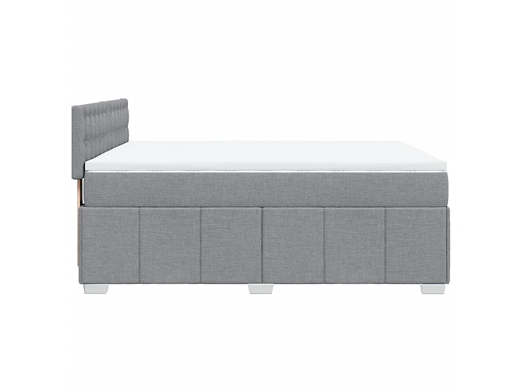Sommier à lattes de lit avec matelas Gris clair 140x200cm Tissu