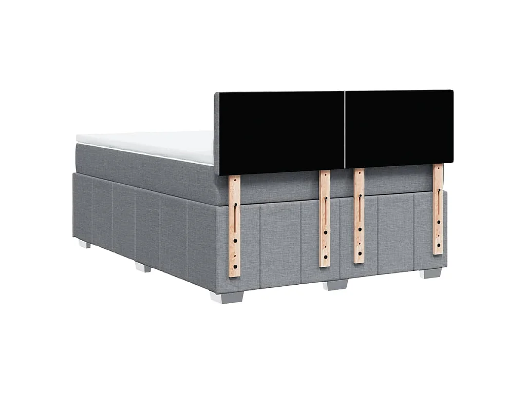Sommier à lattes de lit avec matelas Gris clair 140x200cm Tissu