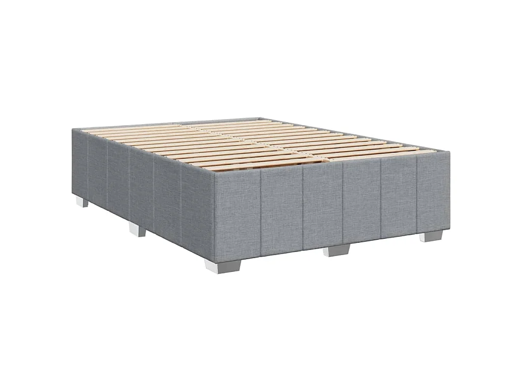 Sommier à lattes de lit avec matelas Gris clair 140x200cm Tissu