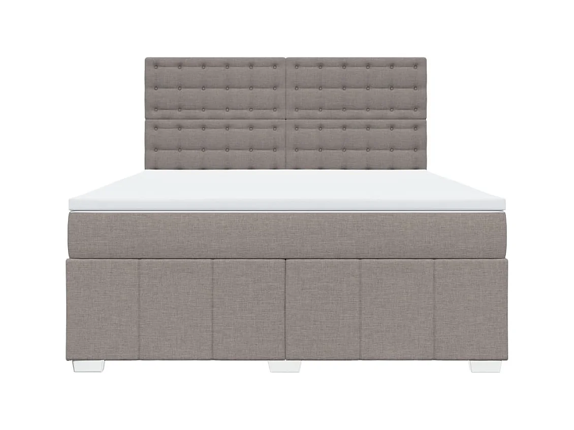 Sommier à lattes de lit avec matelas Taupe 180x200 cm Tissu