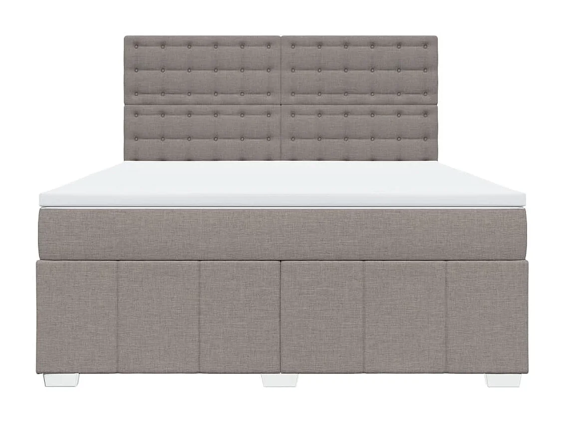 Sommier à lattes de lit avec matelas Taupe 180x200 cm Tissu