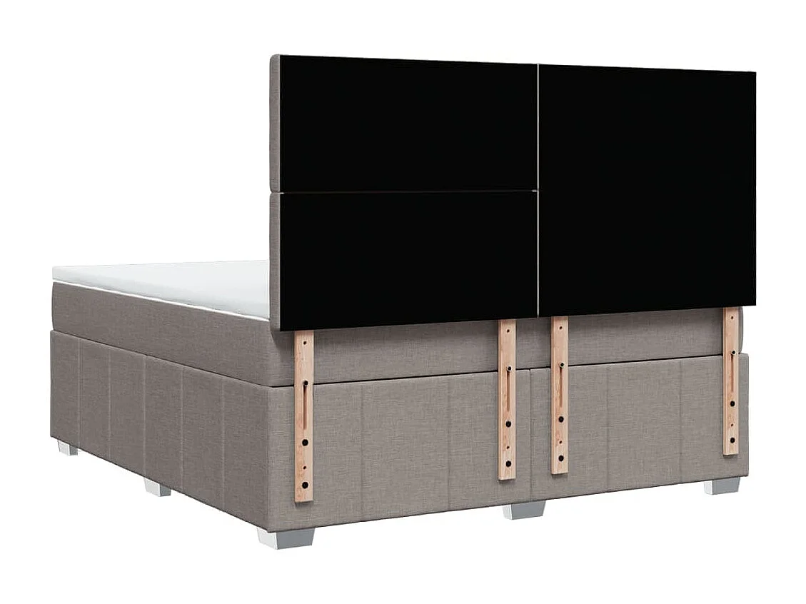 Sommier à lattes de lit avec matelas Taupe 180x200 cm Tissu