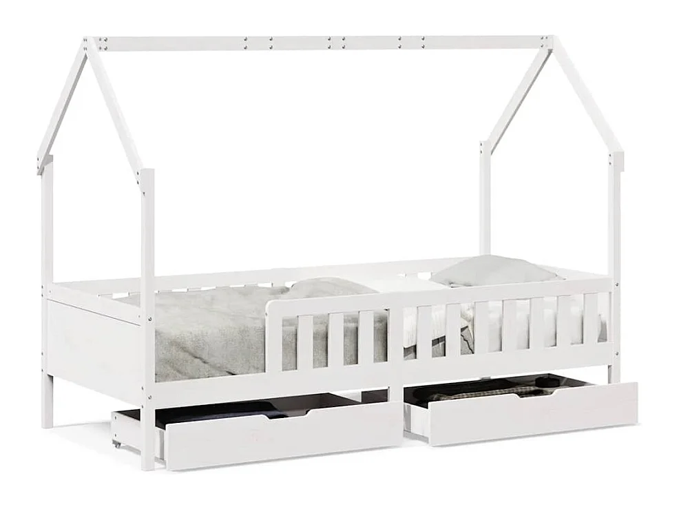 Estrutura de cama infantil c/ gavetas 90x190 cm pinho maciço