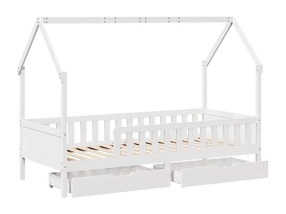Cadre de lit enfants avec tiroirs sans matelas 90x190 cm bois