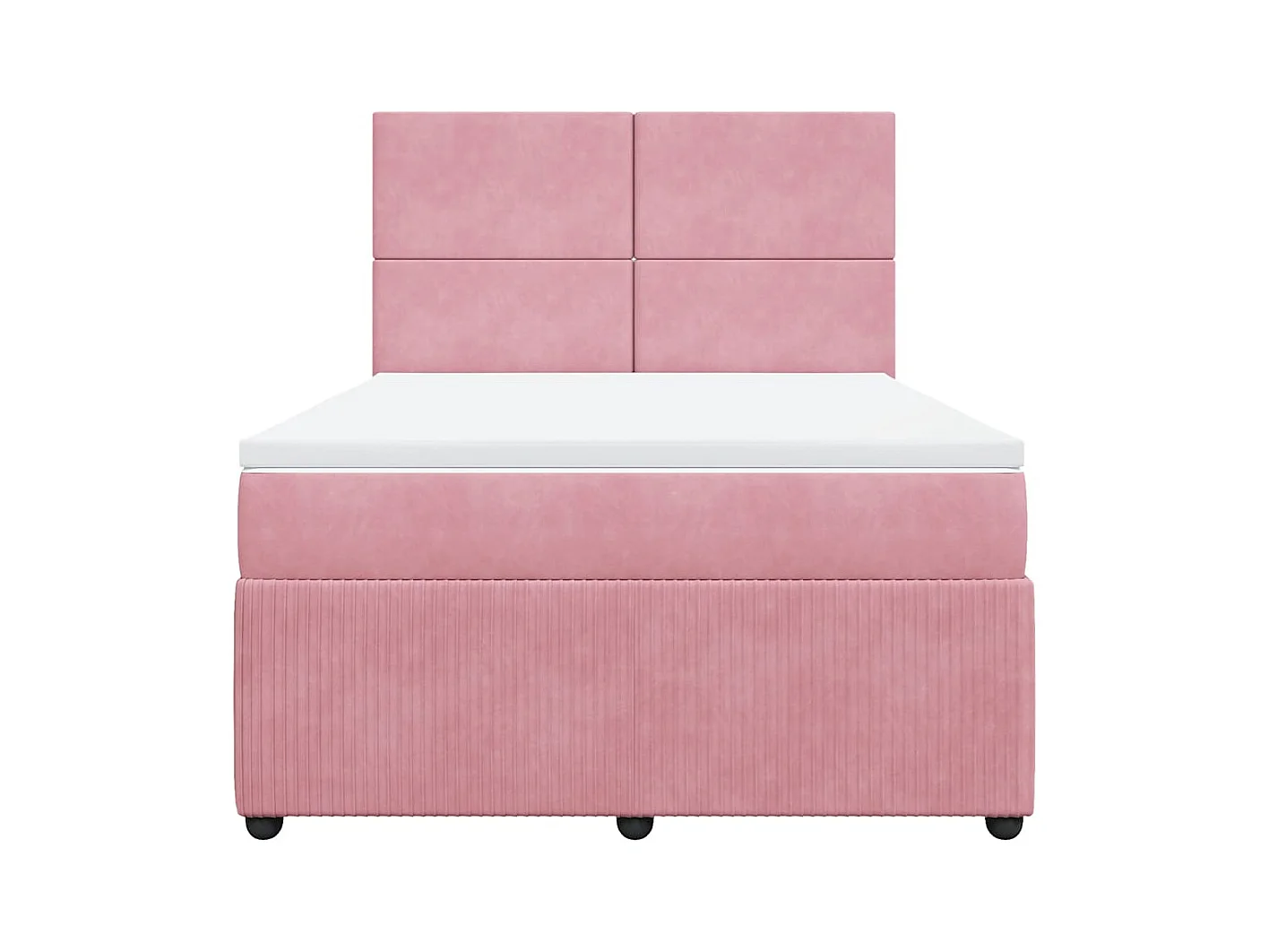 Boxspringbett mit Matratze Rosa 140x200 cm Samt