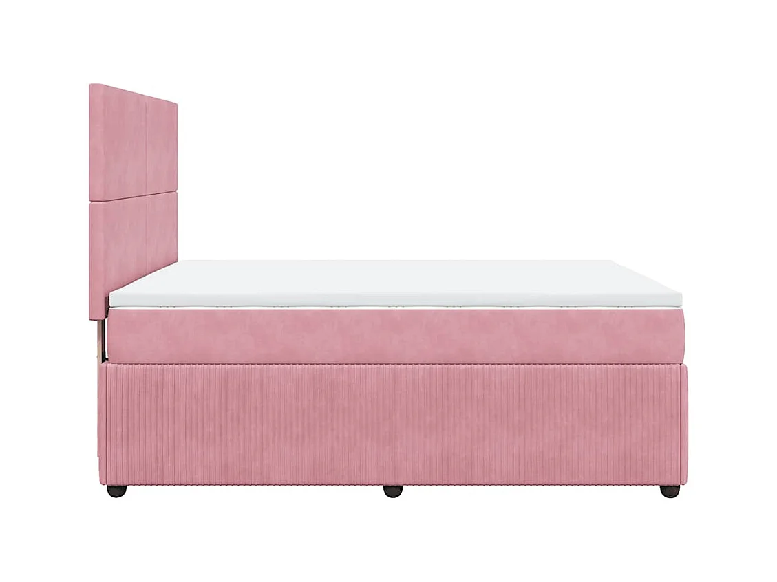 Boxspringbett mit Matratze Rosa 140x200 cm Samt