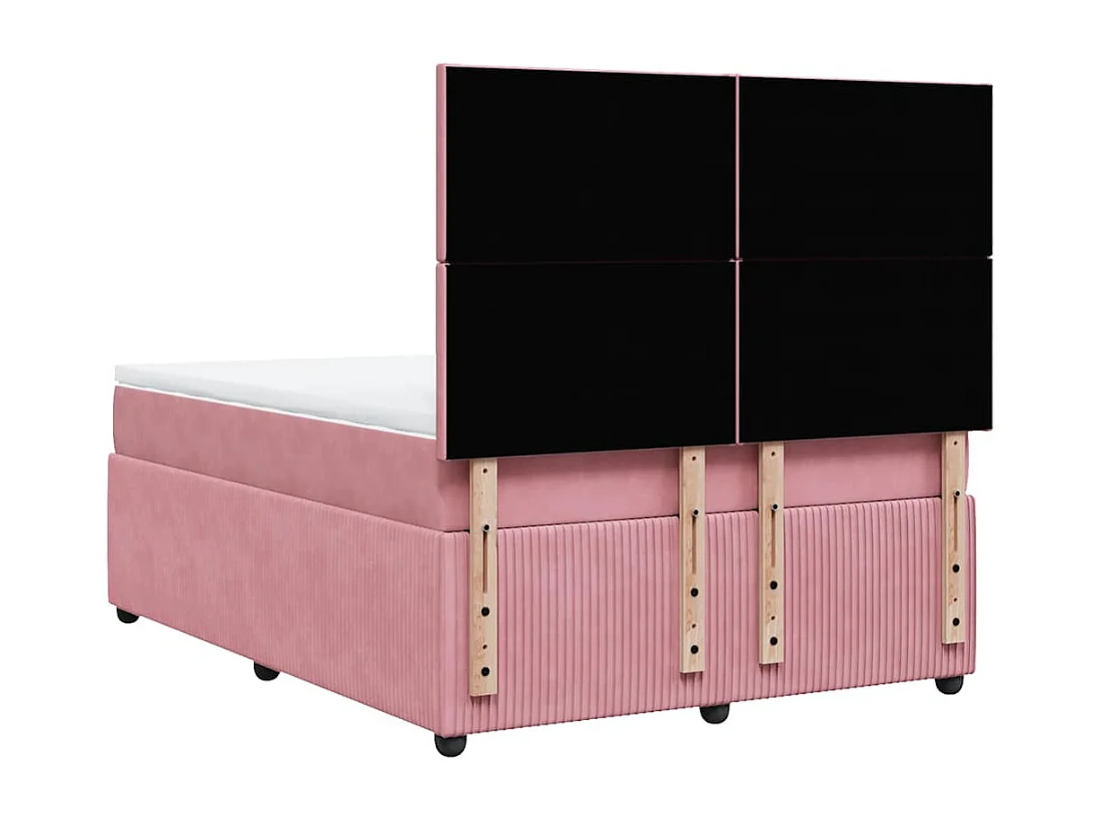 Boxspringbett mit Matratze Rosa 140x200 cm Samt
