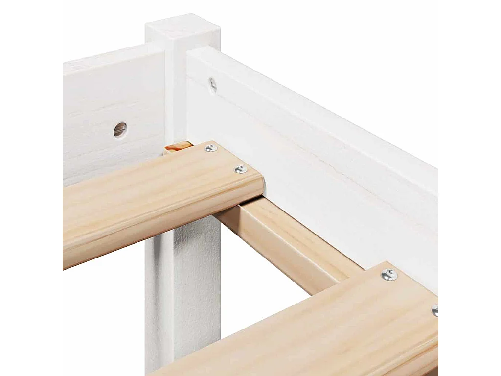 Bedframe zonder matras massief grenenhout wit 140x190 cm