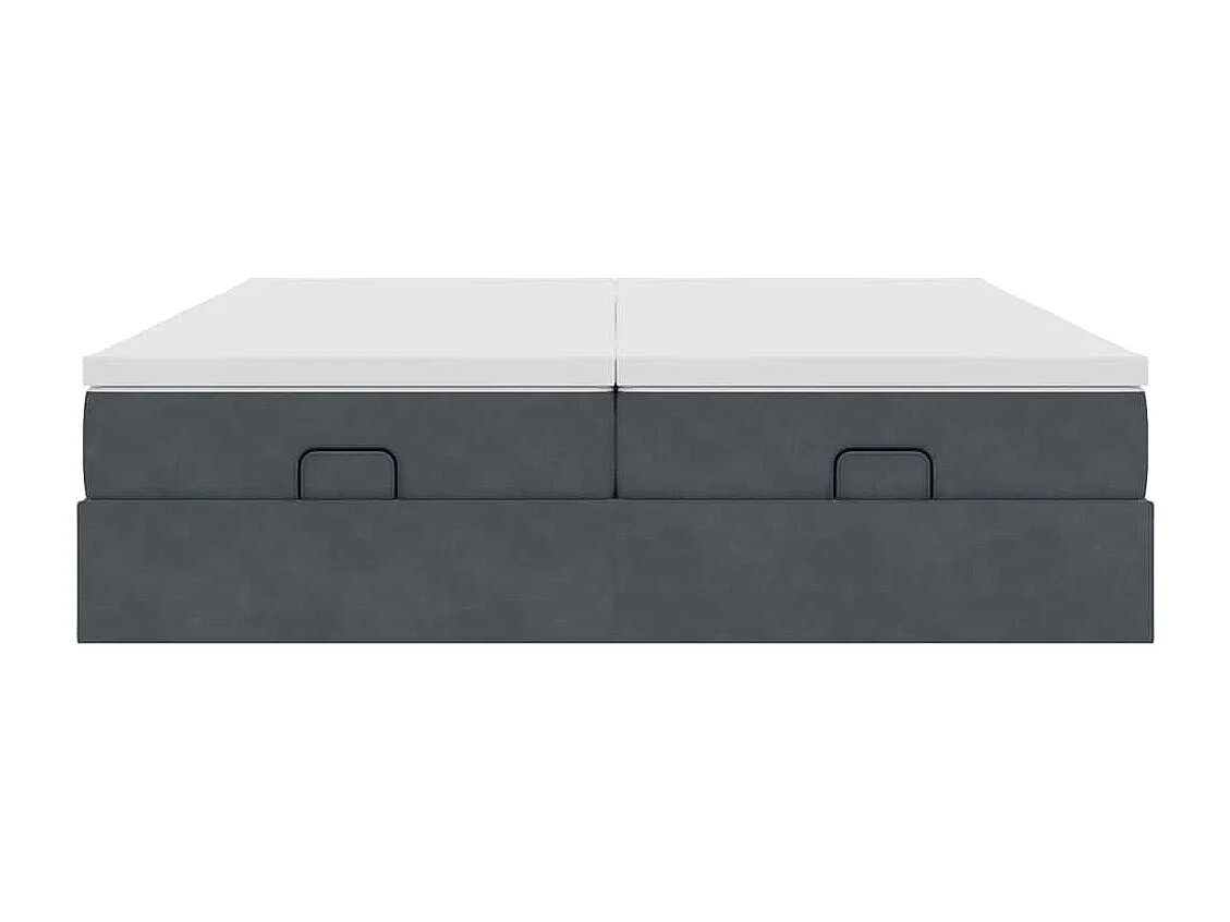 Ottoman-Bett mit Matratzen Dunkelgrau 180x200 cm Samt