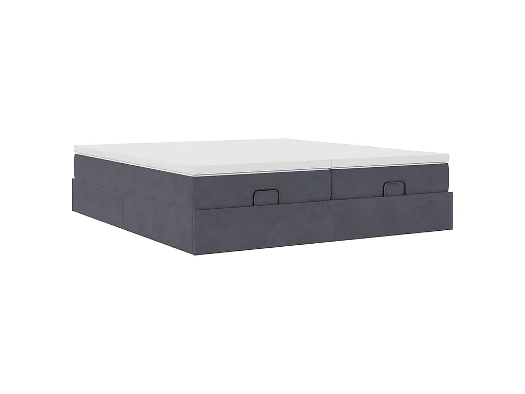 Struttura Letto Pouf con Materassi 180x200 cm Velluto