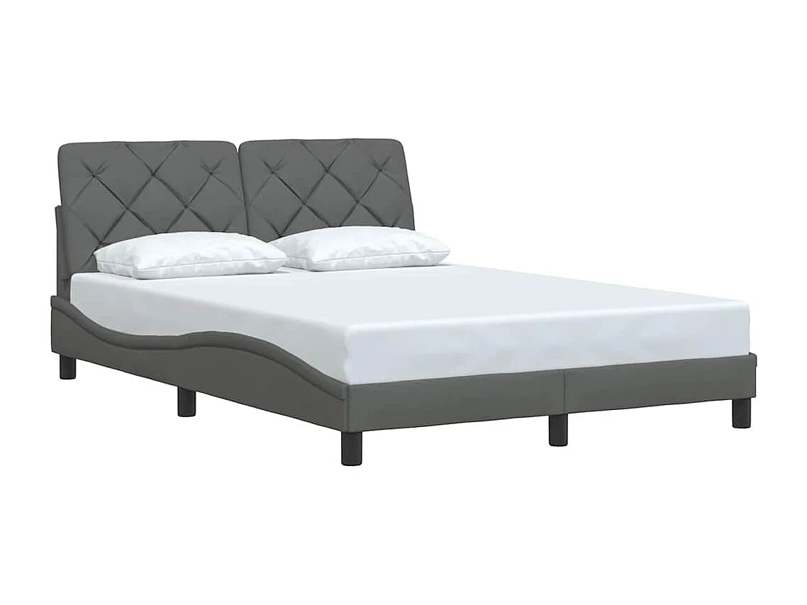 Cadre de lit sans matelas gris foncé 140x200 cm tissu