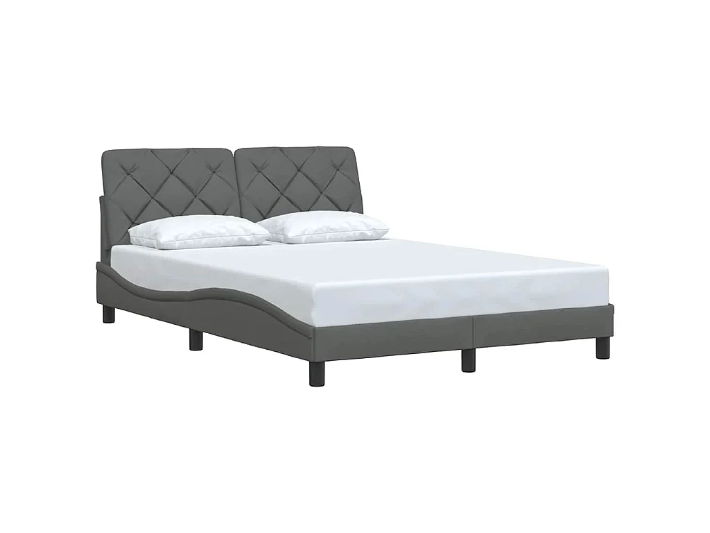 Bedframe zonder matras stof donkergrijs 140x200 cm