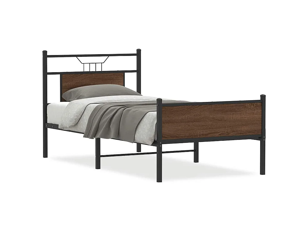 Cadre de lit sans matelas chêne marron 90x200cm bois ingénierie